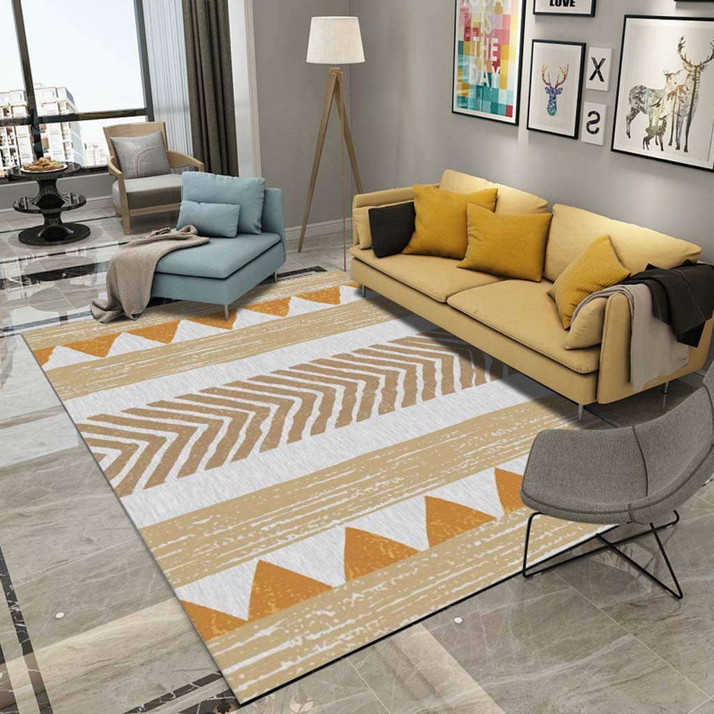 Tapis de salon géométrique haut de gamme, le raffinement minimaliste carré rétro