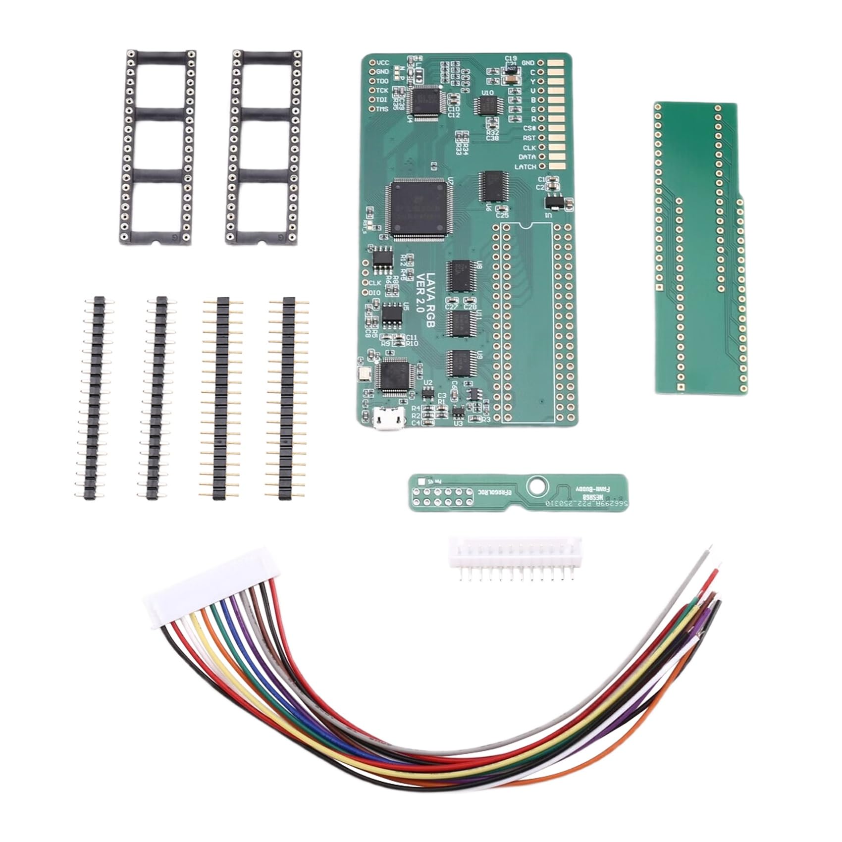NONDK Kit Lava RGB 2.0 para Consola AV Famicom RGB FC Better NESRGB con Salida RGBS/S-Video/CV de Vídeos y RGB888 de 24 Bits