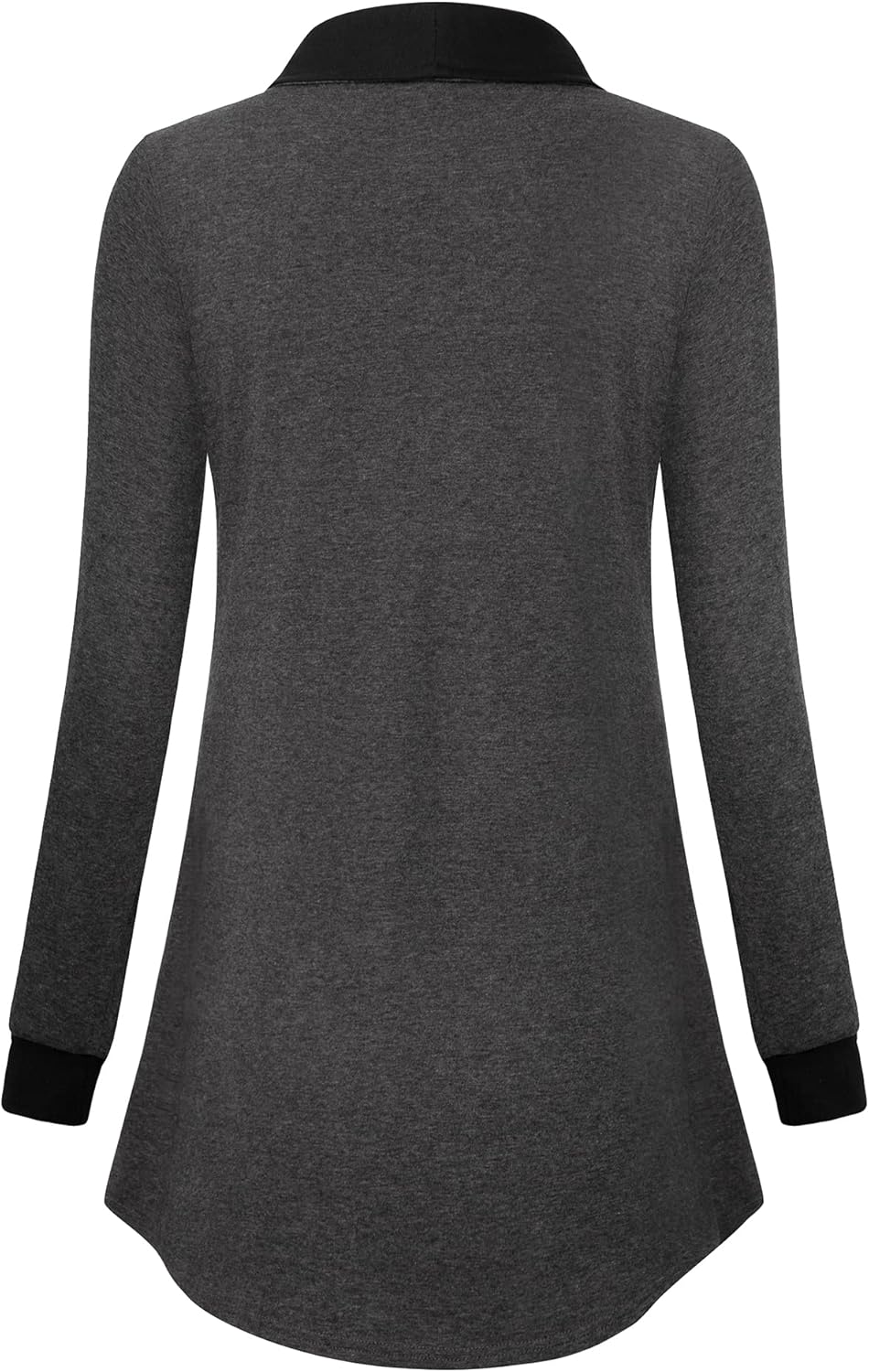 VALOLIA Women's Casual Swing Sweatshirt Long Sleeve Zipper Lapel Fashion Pullover Tunic - Image 3