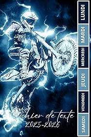 CAHIER DE TEXTE 2025-2026 MOTO: Pour filles et garçons| CE1, CE2, CM1, CM2,CP| Pratique Pour Toutes Les Matières pour une rentrée scolaire organisée (French Edition)