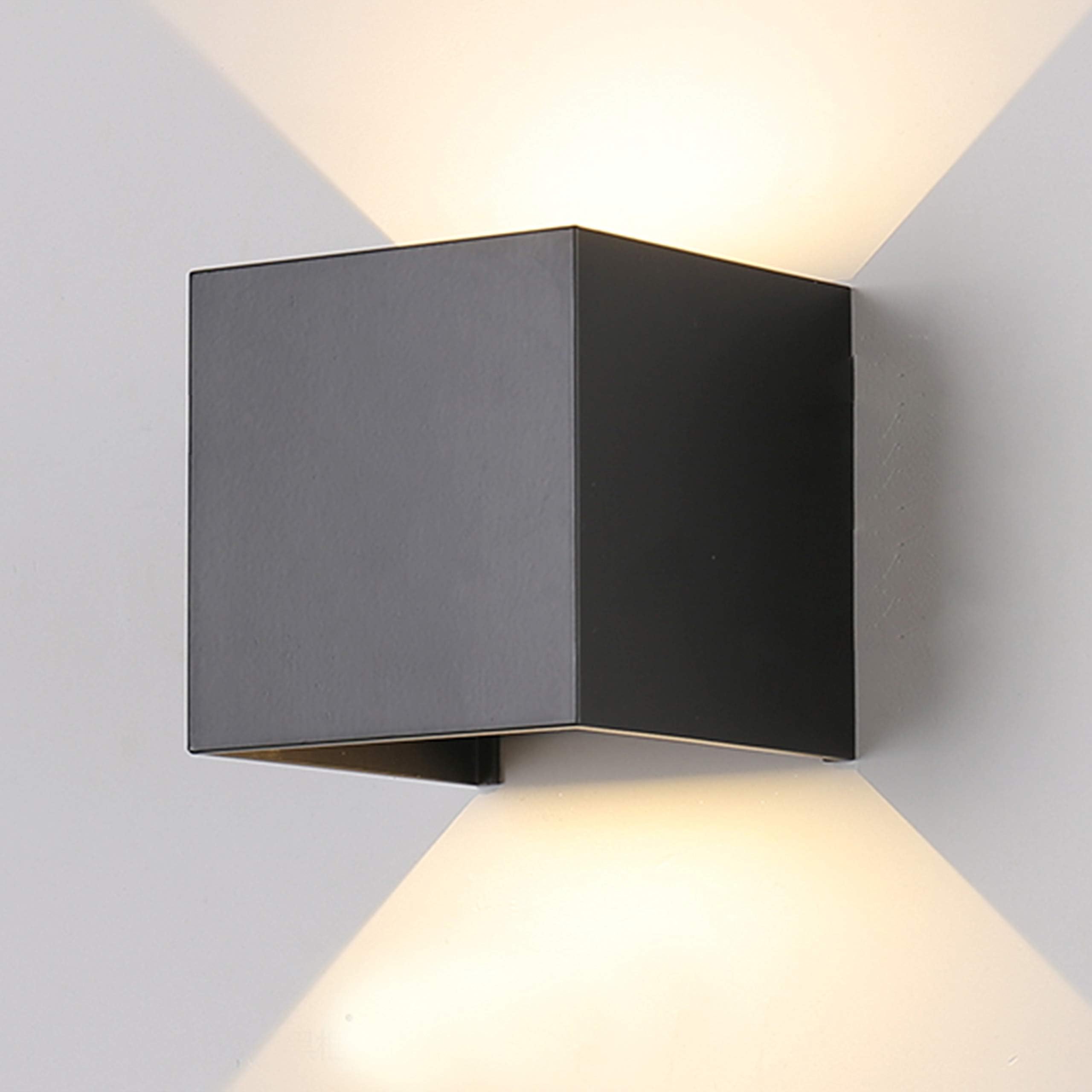 12W LED wall light for outdoors / indoors, outer lighting IP65 LED wall lighting, up- and down-light with adjustable beam angle, modern design, 3000K warm white, black, direct wire connection, 12.00 wattsW, 220.00 voltsV [Energy Class A++]
