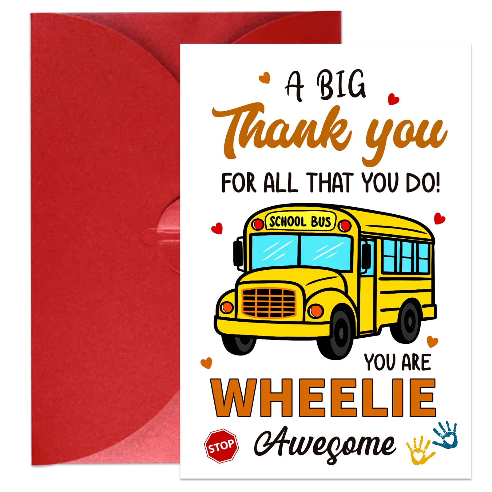 School Bus Driver Thank You Card - Appreciation Gifts for Bus Drivers, End of Year & Retirement Gifts for Men Women, Ideal for School Bus Driver Appreciation Week