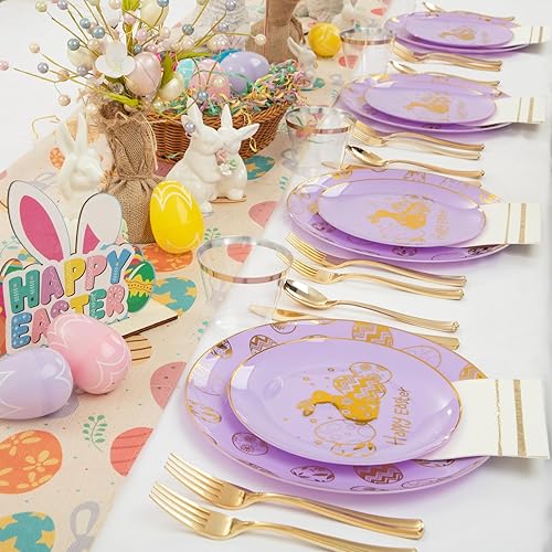 Miniatura 7 de Festiva 176 platos de plástico de Navidad resistentes, vajilla desechable de Navidad, incluye 50 platos, 25 cubiertos de plástico, 25 tazas, 25