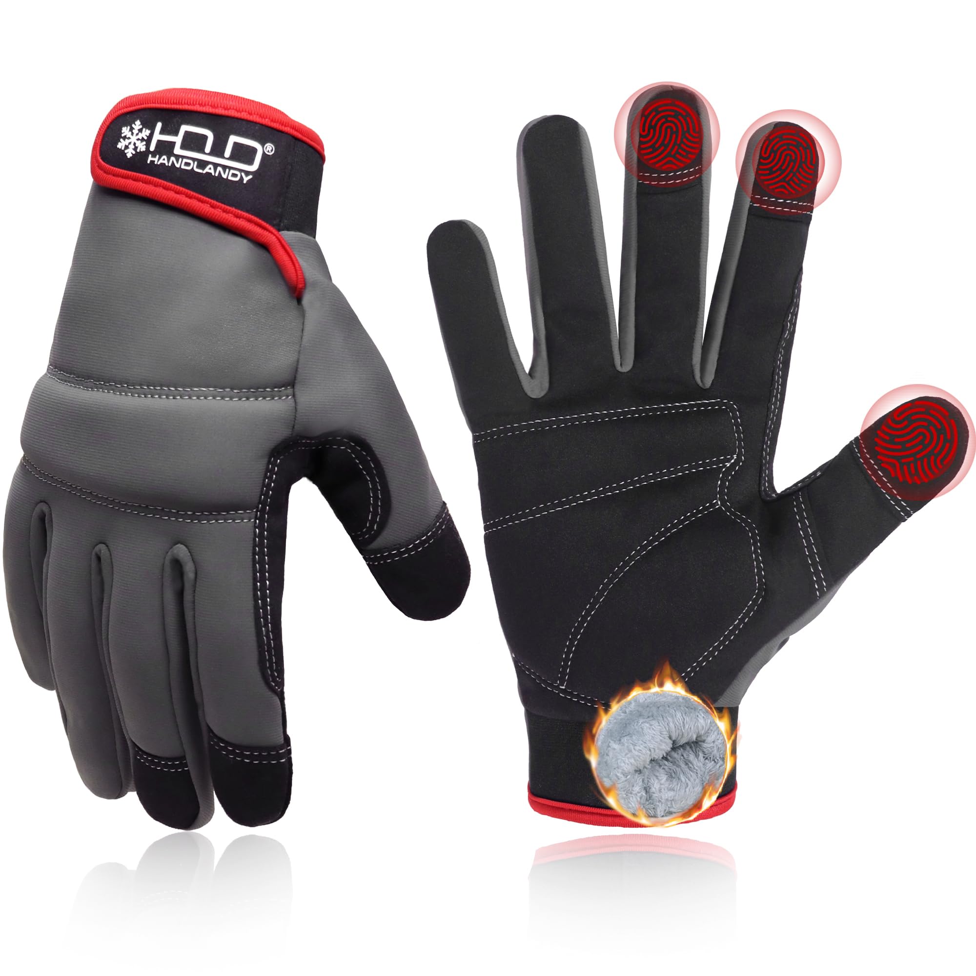 HANDLANDY Work Gloves for Men &amp; Women, Utility Mechanic Working Gloves Touch Screen, Flexible Gardening Gloves for Yard