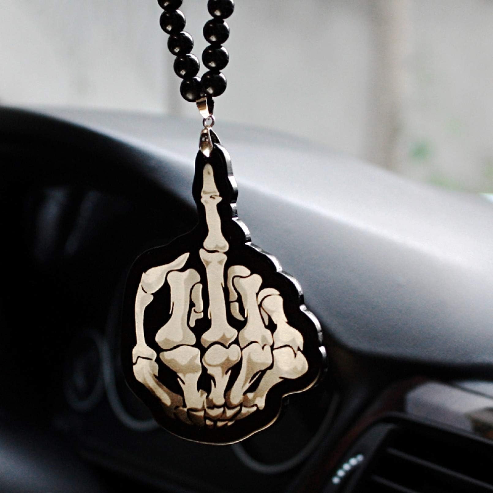 Car Rear View Mirror Pendant - Acrylic Skeleton Hand Bones Charms Ornaments - Hanging Suspension Gift Accessories for Car Mirror Trim