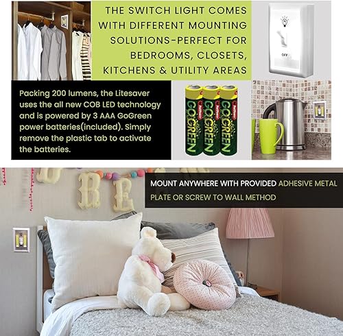 Miniatura 7 de Go Green Power GG-113-SWLT Go Green Power Inalámbrico COB LED Luz nocturna con pilas incluidas