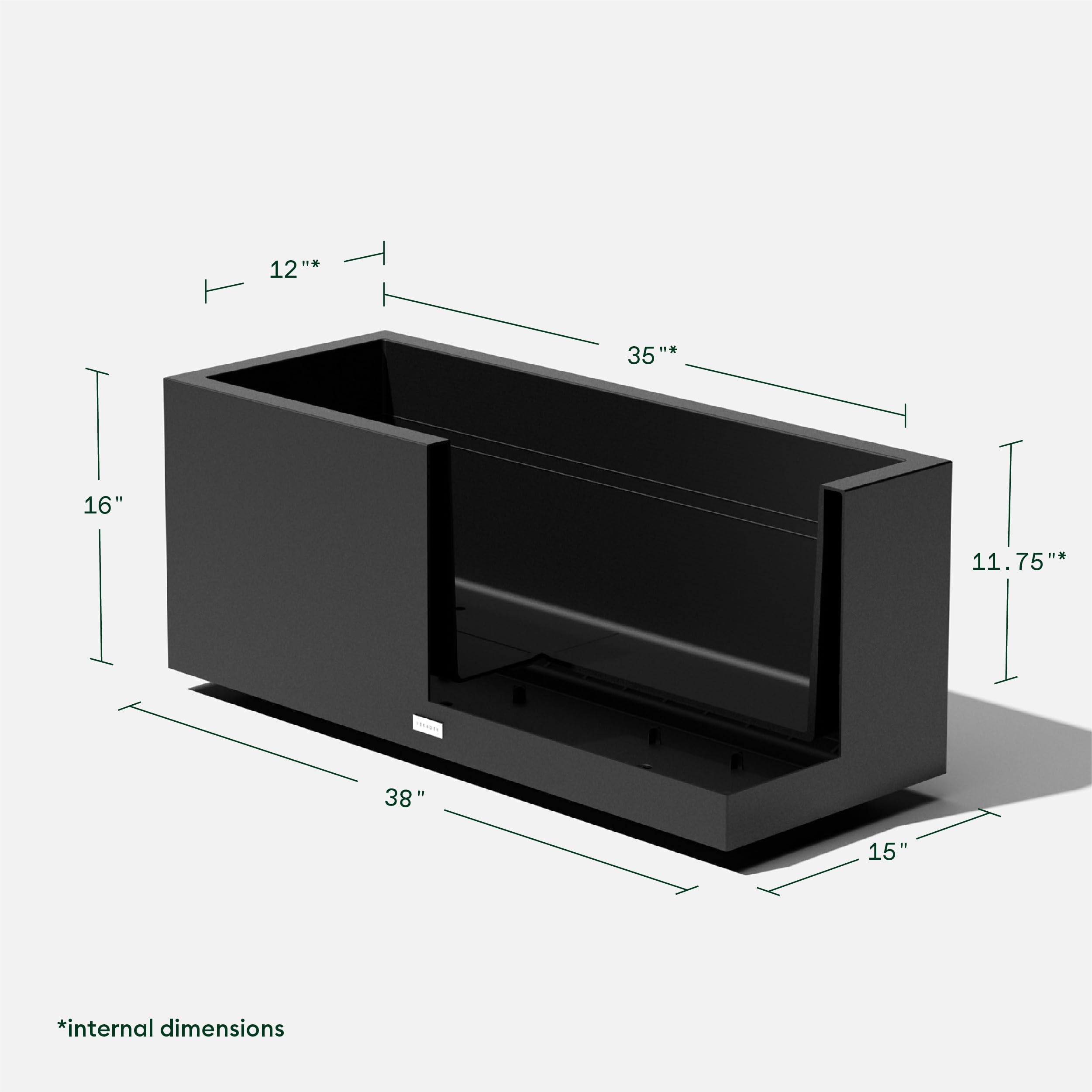 Veradek Block Series Long Box Planter - Rectangular Outdoor Planter | Made From Durable Plastic With Double-Walled Construction. Modern PorchPatio Decor for Plants and Flowers product thumbnail 5