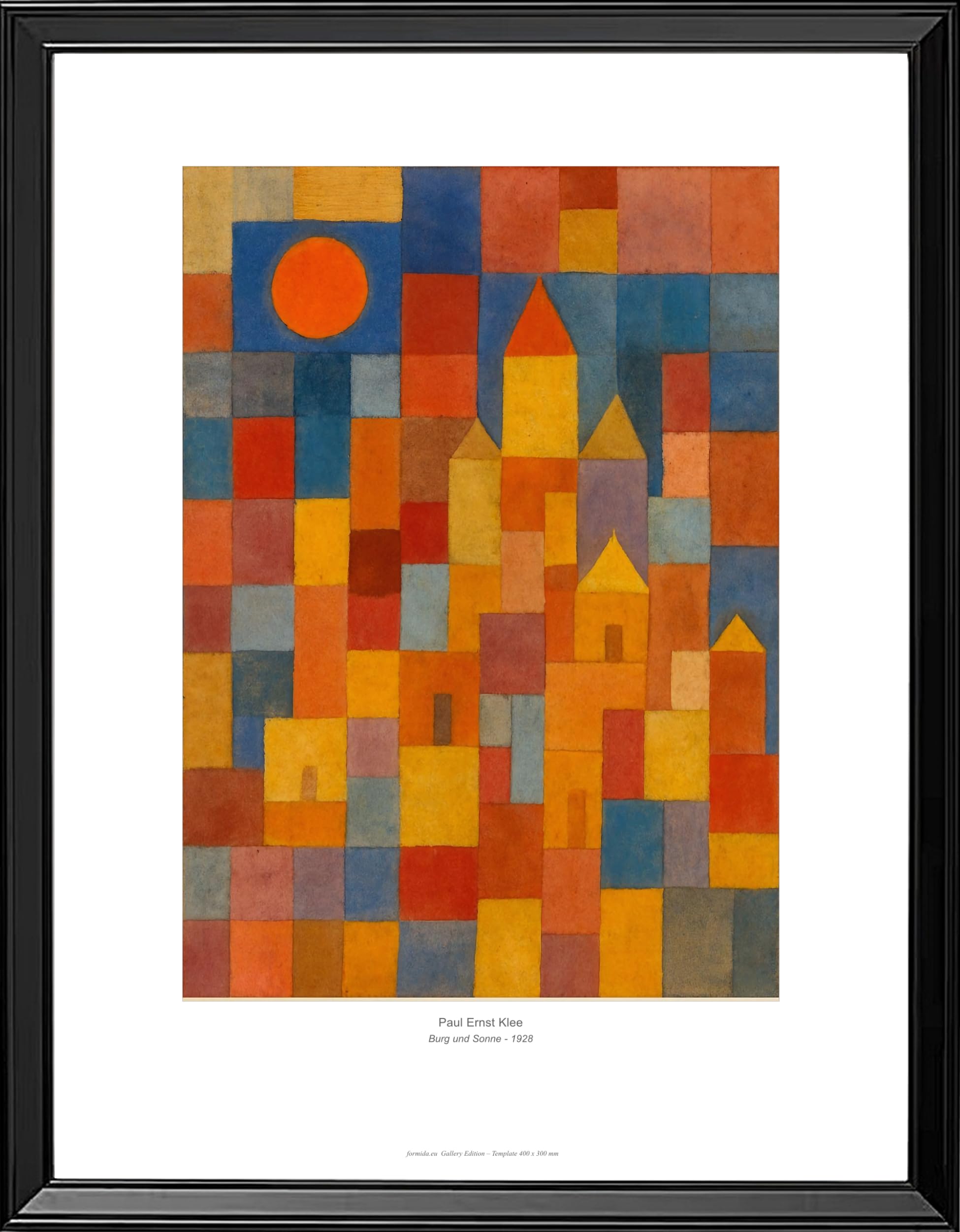 Generisch Paul Ernst Klee Kunstdrucke formida Poster Set Bilder mit Rahmen Wandbilder Wohnzimmer Büro Wanddeko Gerahmter Kunstdruck Bilder mit Rahmen A4 2er Set Wandbilder Rahmen 43 x 33 cm