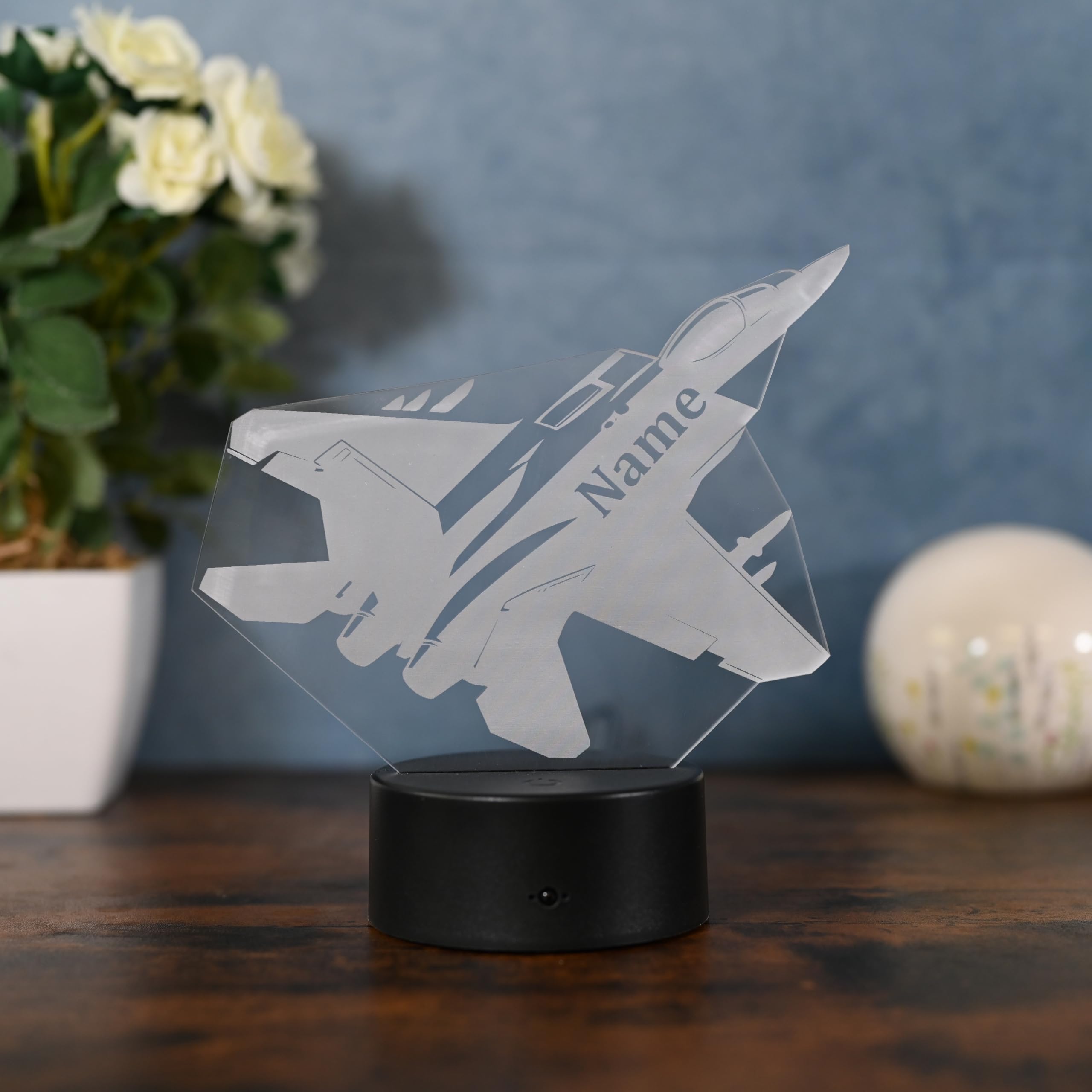 Personalisierte LED-Kampfjet Lampe – Geschenk für Kampfjet Piloten, Jagdflugzeug Piloten und allgemein Jet Liebhaber