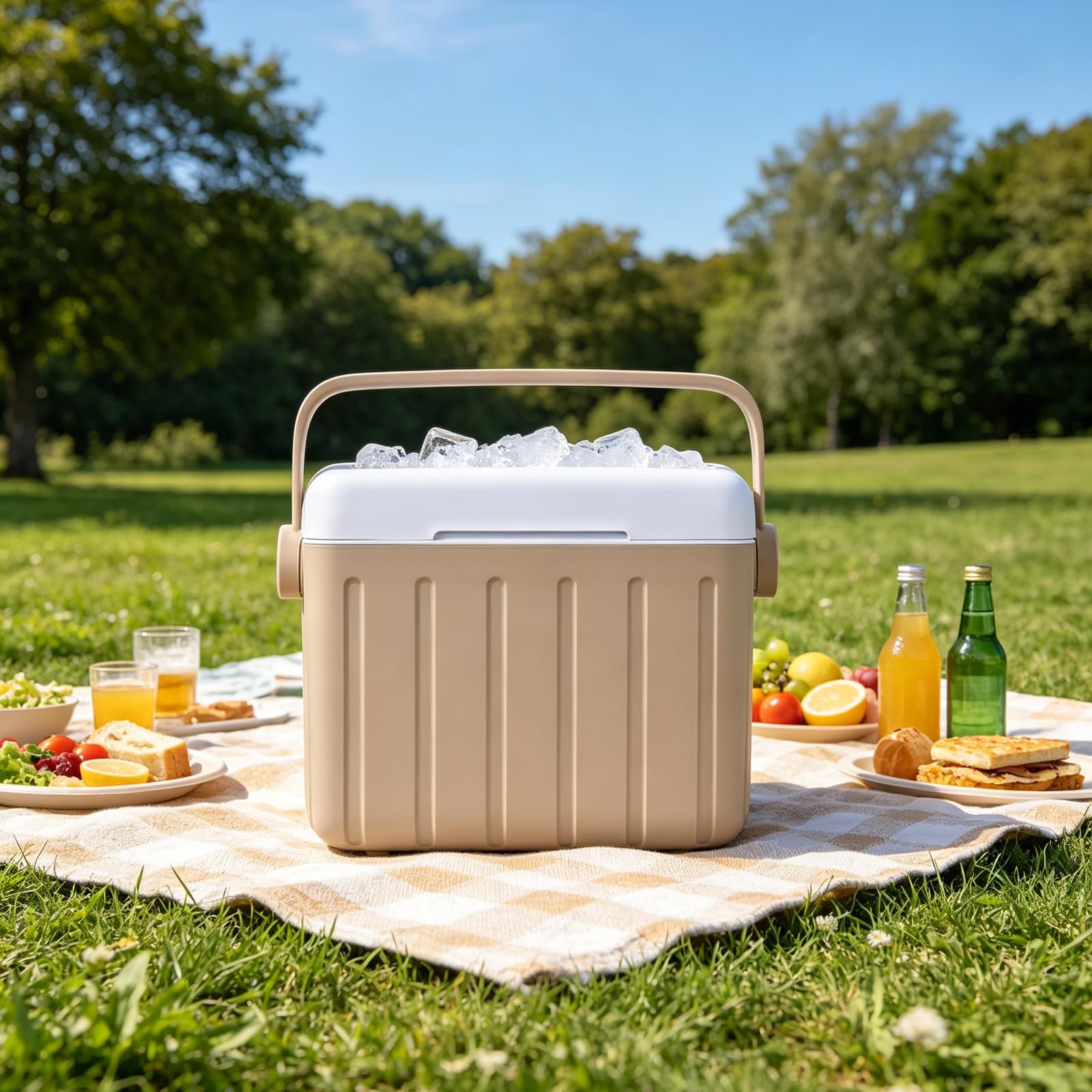 Enfriador de hielo portátil aislado, a prueba de fugas, 6 L, para camping, picnic, playa, viajes en coche, almacenamiento de alimentos y bebidas, ideal para actividades al aire libre
