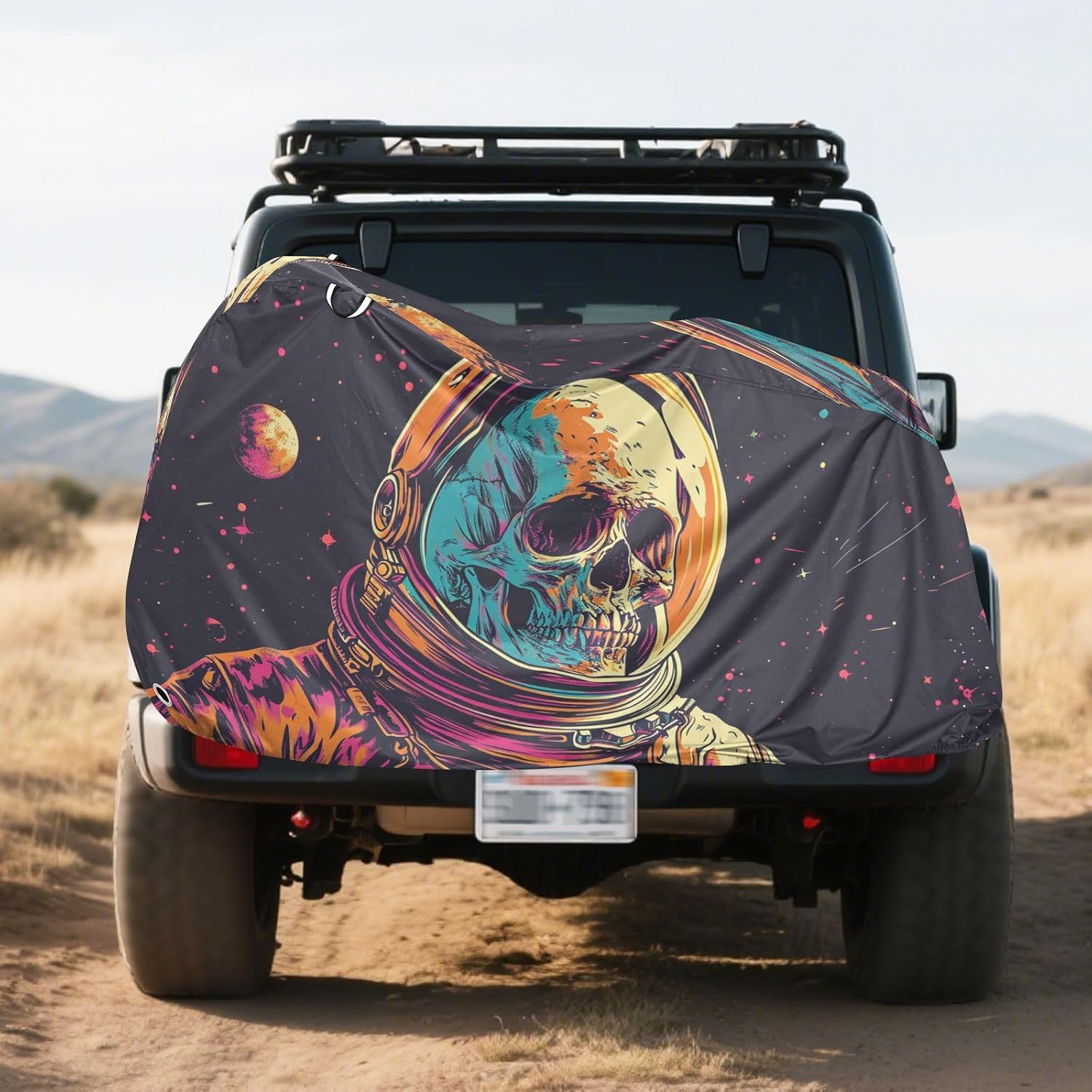 ALAZA Skull Astronaut Bike Cover Waterproof Outdoor Ebike Bicycle Covers Tarp Protection for 1/2 Bikes, Sun UV Dust Wind Proof