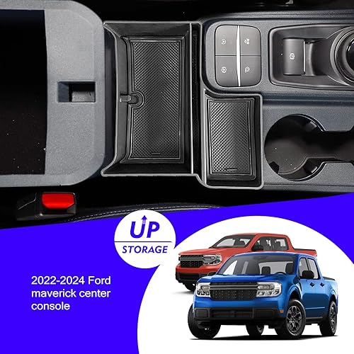 Miniatura 2 de 2024 2023 Maverick Center Console Organizer Tray for Ford Maverick 2024-2022 Console Tray Center Armrest Glove Storage Box for Maverick 2023