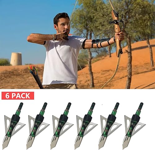 Miniatura 5 de LeeMui ArcheryBroadhead Hunting Broadheads100Grains Screw-in Arrow Archery3BladesHuntingHeadsArrowTips Compatible withCrossbow