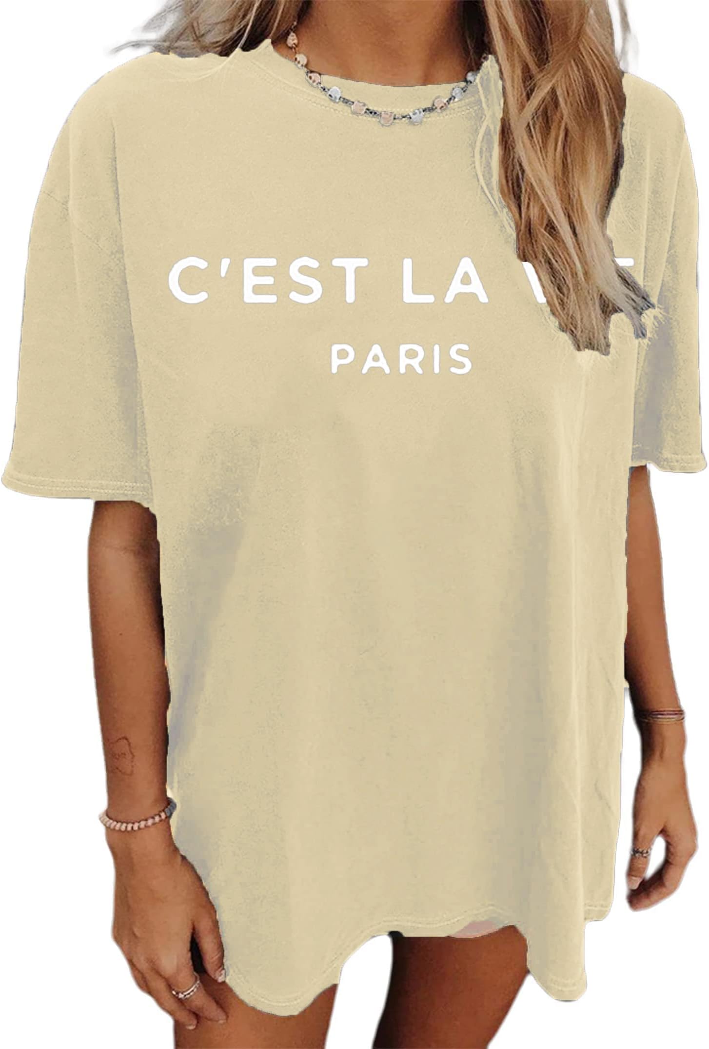 Zoyami Womens Oversized T Shirt Vintage Letter Graphic Tee Casual Summer Loose Short Sleeve Top