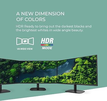 AOC 24B2H2 24 Frameless IPS Monitor, FHD 1920x1080, 100Hz, 106% sRGB, for Home and Office, HDMI x2, Low Blue Mode, VESA Compatible, Black