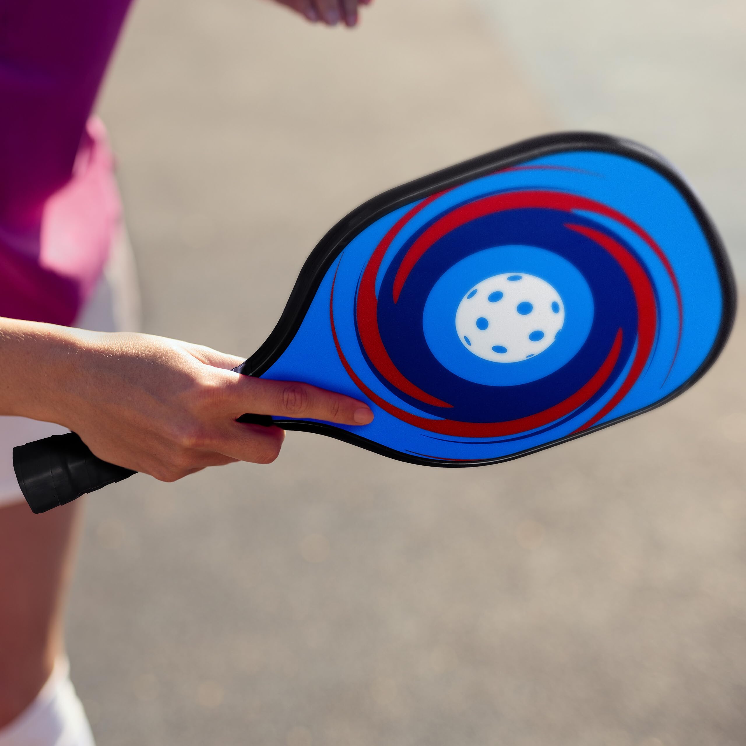 Relaxdays Kit de Pickleball, 4 Palas y 8 Pelotas, Juego de Raquetas Adultos, con Bolsa de Transporte, Madera, Multicolor