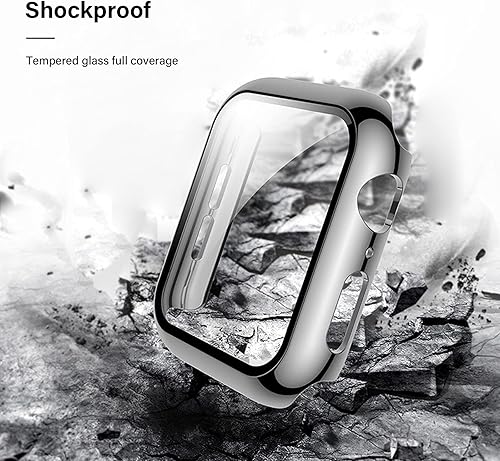 Miniatura 7 de Paquete de 2 fundas con protector de pantalla para Apple Watch Series 7, Series 8, Series 9 de 1.614 pulgadas, cubierta protectora dura brillante a