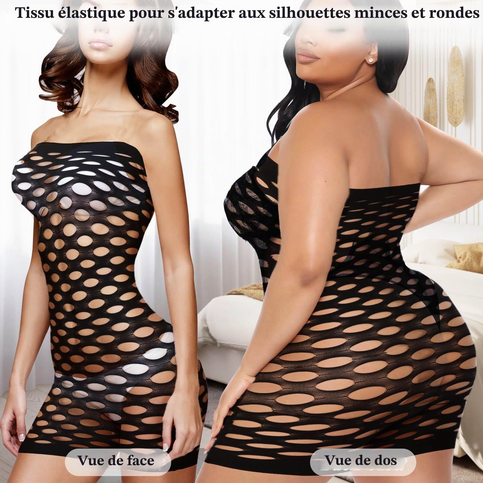 selizo 10 Pack Fishnet Dress for Women, Black Fish Net Dress, Sexy Lingerie Bodysuit Chemise Nighty Women's Mesh Lace Dress for Women