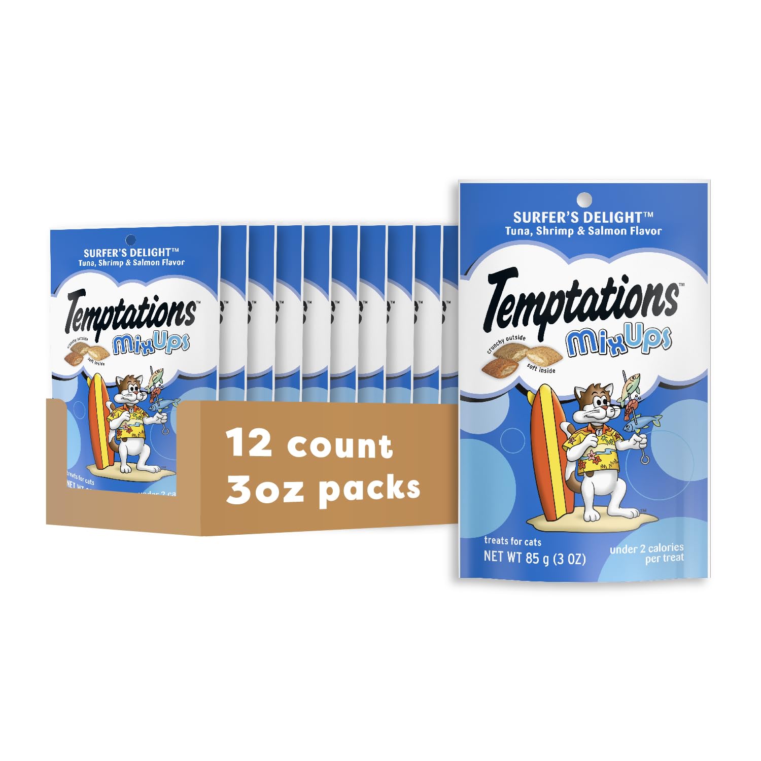 Temptations MixUps Crunchy Cat Treats, Surfer's Delight, 3 oz, 12 Pack