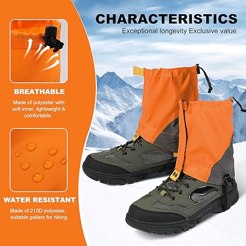 Miniatura 9 de Waterproof Gators for Hiking Boots and Shoes Lightweight Adjustable Leg Gaiters for Men Women Gaiters for Hiking Snowshoeing Gators impermeables