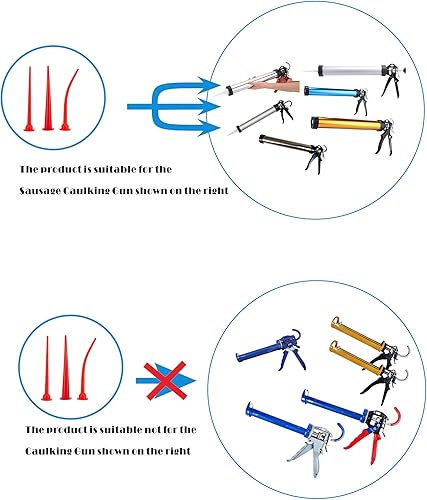 Miniatura 7 de Boquilla de calafateo para pistola de calafateo de salchichas aplicador de boquilla de calafateo curvado utilizado para sellar costuras instalación