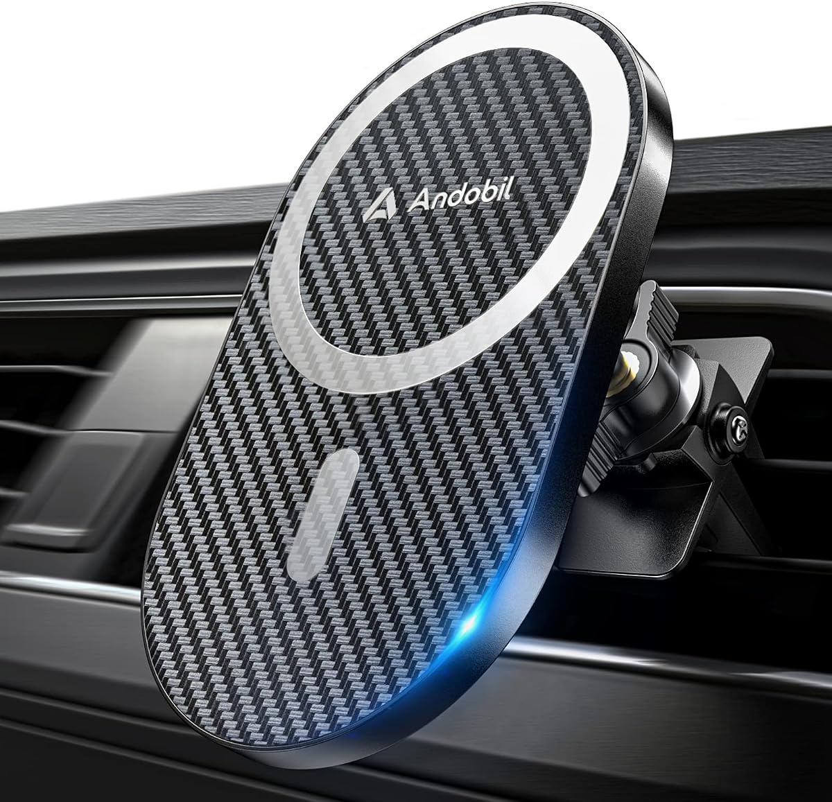 Upgraded for Magsafe Car Mount Pro [Strongest Magnet, Big Phone Friendly] 360° Rotation Magnetic Phone Holder for Car Vent for iPhone 17 Pro Max 16/15/14/13/12 Samsung S26/S25 (Carbon Fiber)