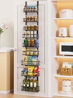 Delamu 9-Tier Over the Door Pantry Organizer, Adjustable Pantry Door Org...