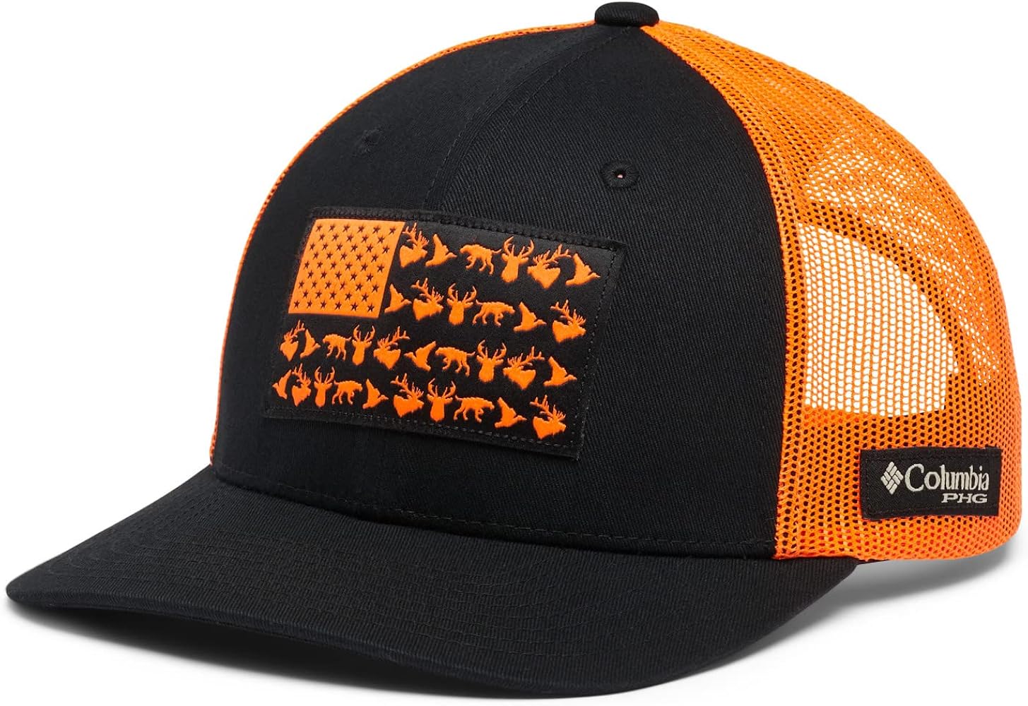 Columbia Unisex PHG Game Flag Mesh Snap Back - High, Black/Blaze