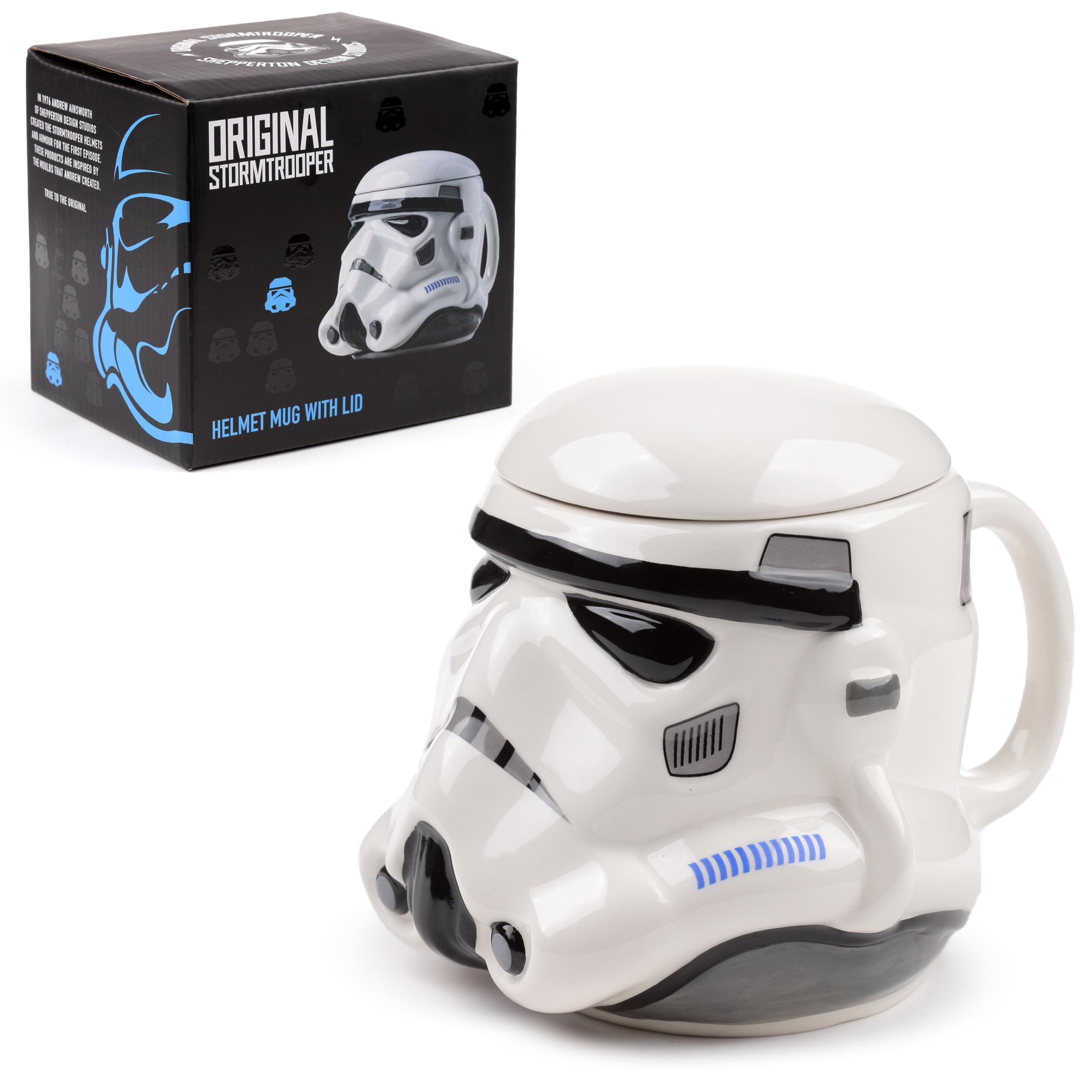 Puckator The Original Stormtrooper Helmet Ceramic Shaped Tea Coffee Mug Funny Home Accessories Cute Gifts for Girlfriend Large Mugs for Men Women Hot Drinks Cups Presents Secret Santa Gift Cup Set