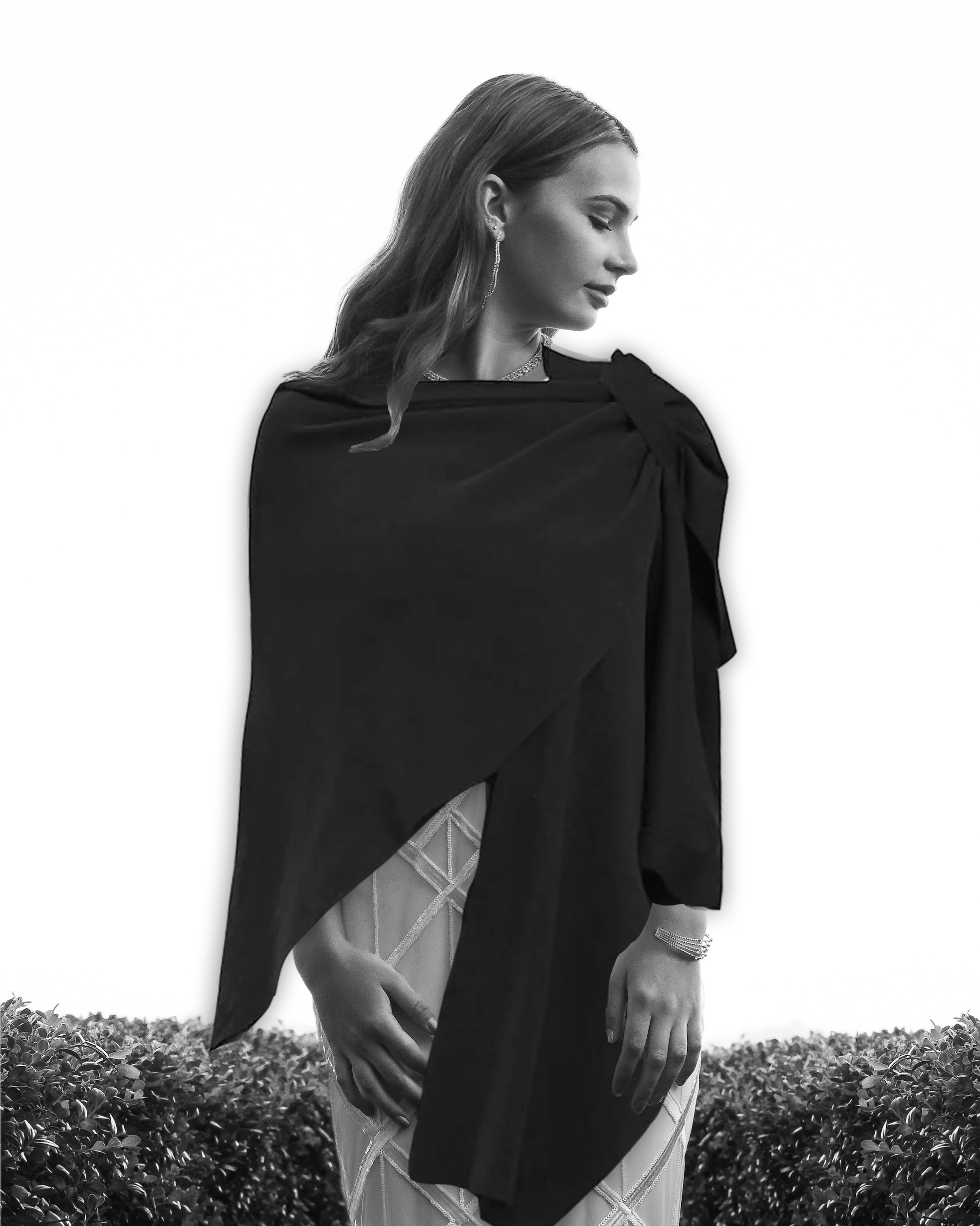 Donna Poncho Sciarpa Cashmere Feeling Maglia Cappellino Cardigan Per Donna Regalo Per La Madre