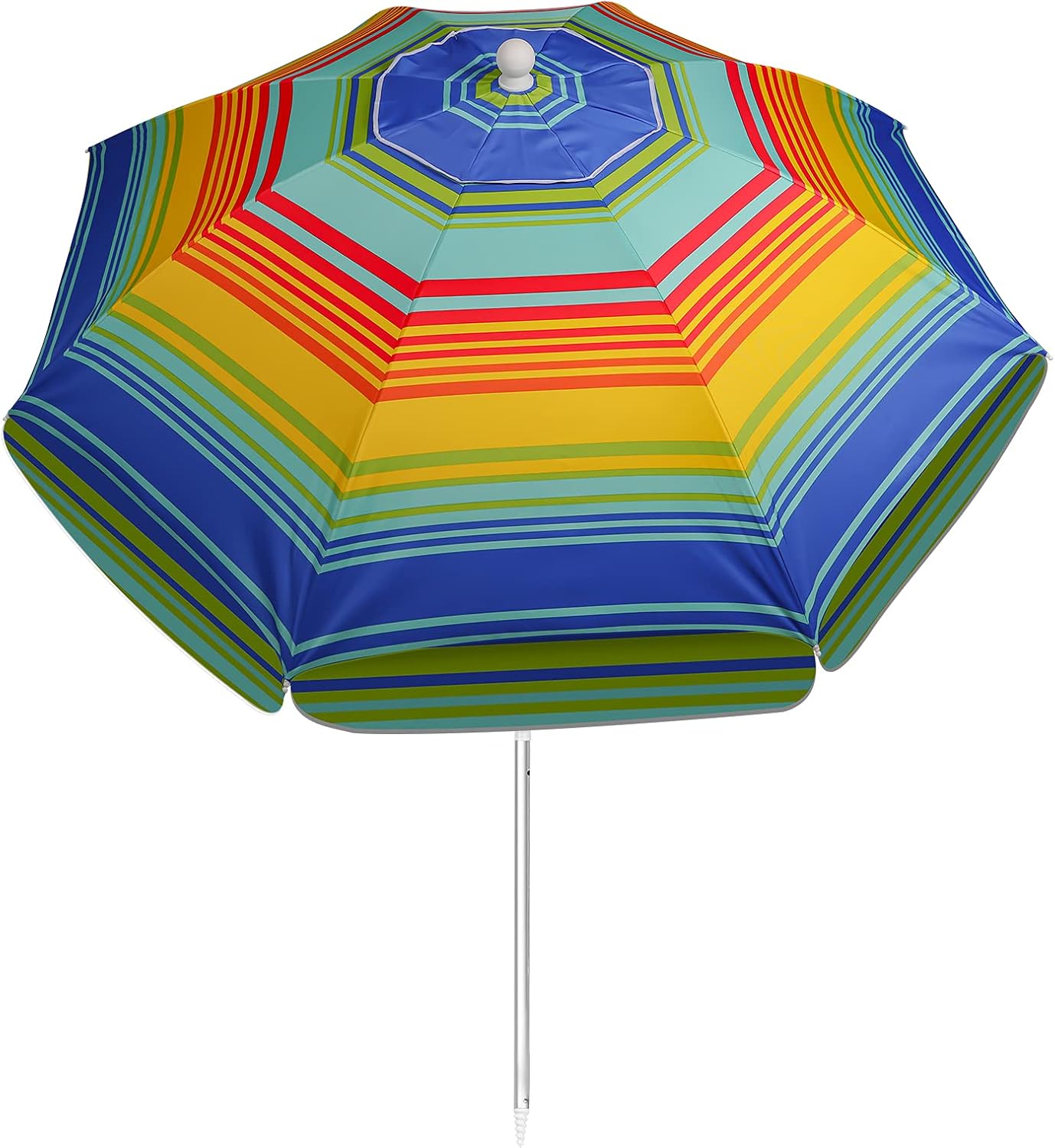 VERKB Beach Umbrella 6.5ft Sun Umbrella with Sand Anchor Tilt Aluminum Pole, UV Protection Beach Umbrella with Carry Bag,Use in Beach/Patio/Garden/Outdoor