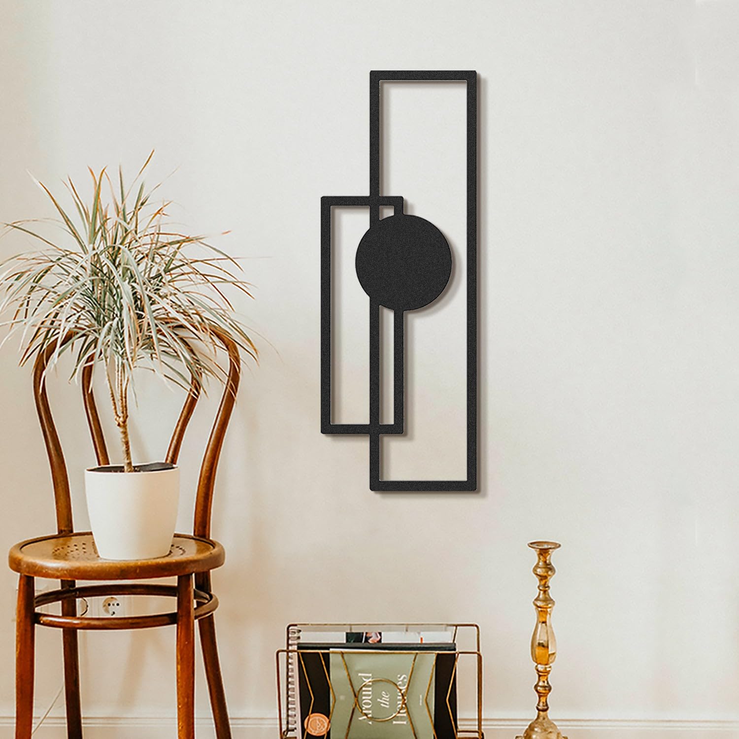 Décoration murale en métal Hanah Home noir 32 x 85 cm en acier