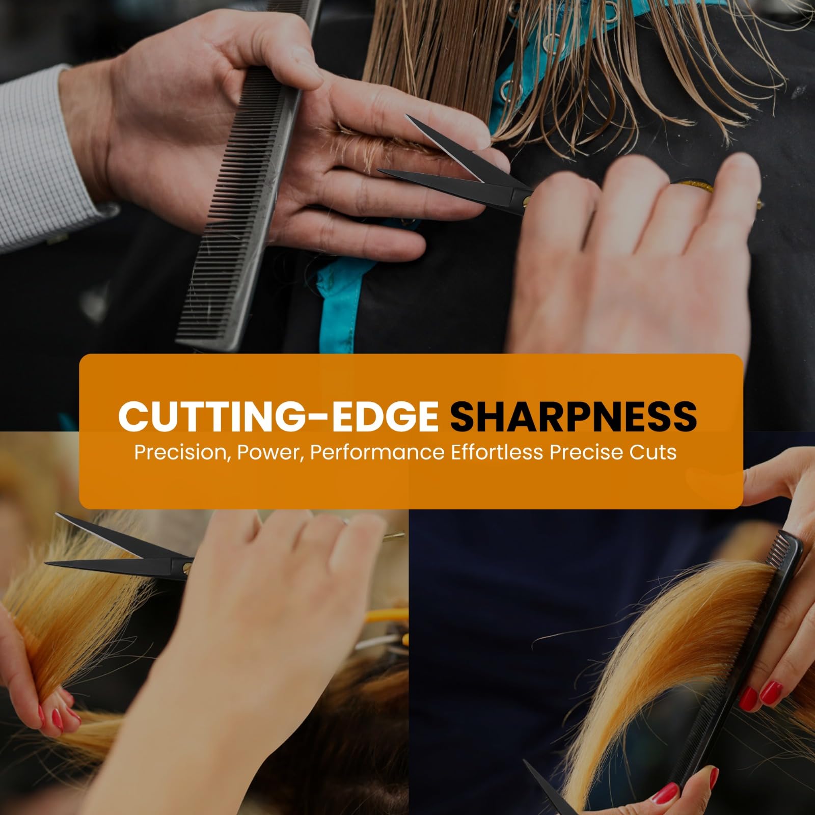 Tijeras profesionales de peluquería para cortar el cabello, de acero inoxidable de alto carbono, cuchillas de borde de afeitar, ajuste fino para salones, barberos, hombres, mujeres, niños y mascotas 6