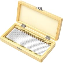 Wooden Microscope Slide Storage Box 50-Capacity Secure Organizer 26x10.5x3.5CM for Lab,Educational Use Protective Case for Slides Specimen Collection