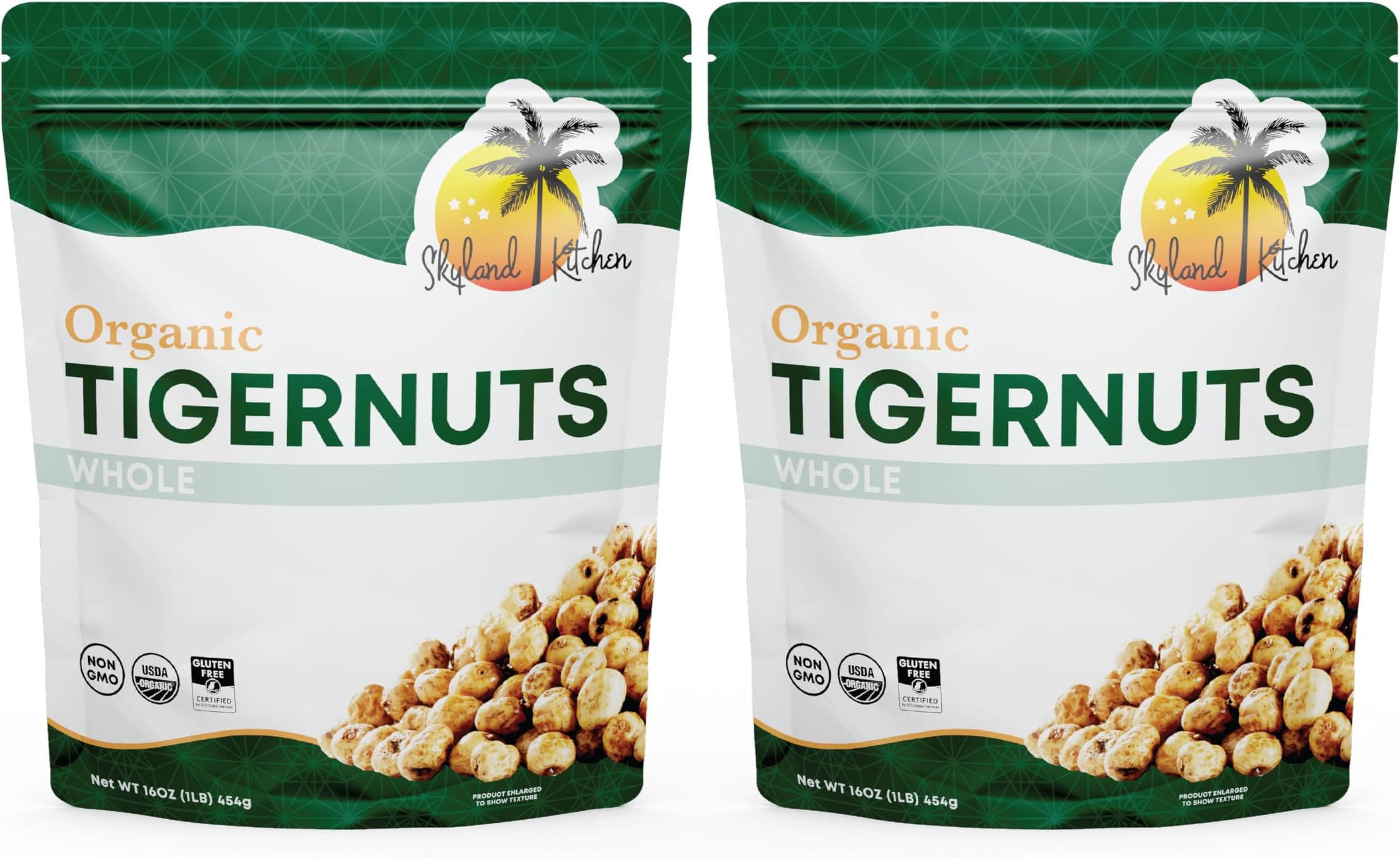 Skyland Kitchen Organic Whole Tigernuts, NutFree, Raw Snack, GlutenFree, Vegan