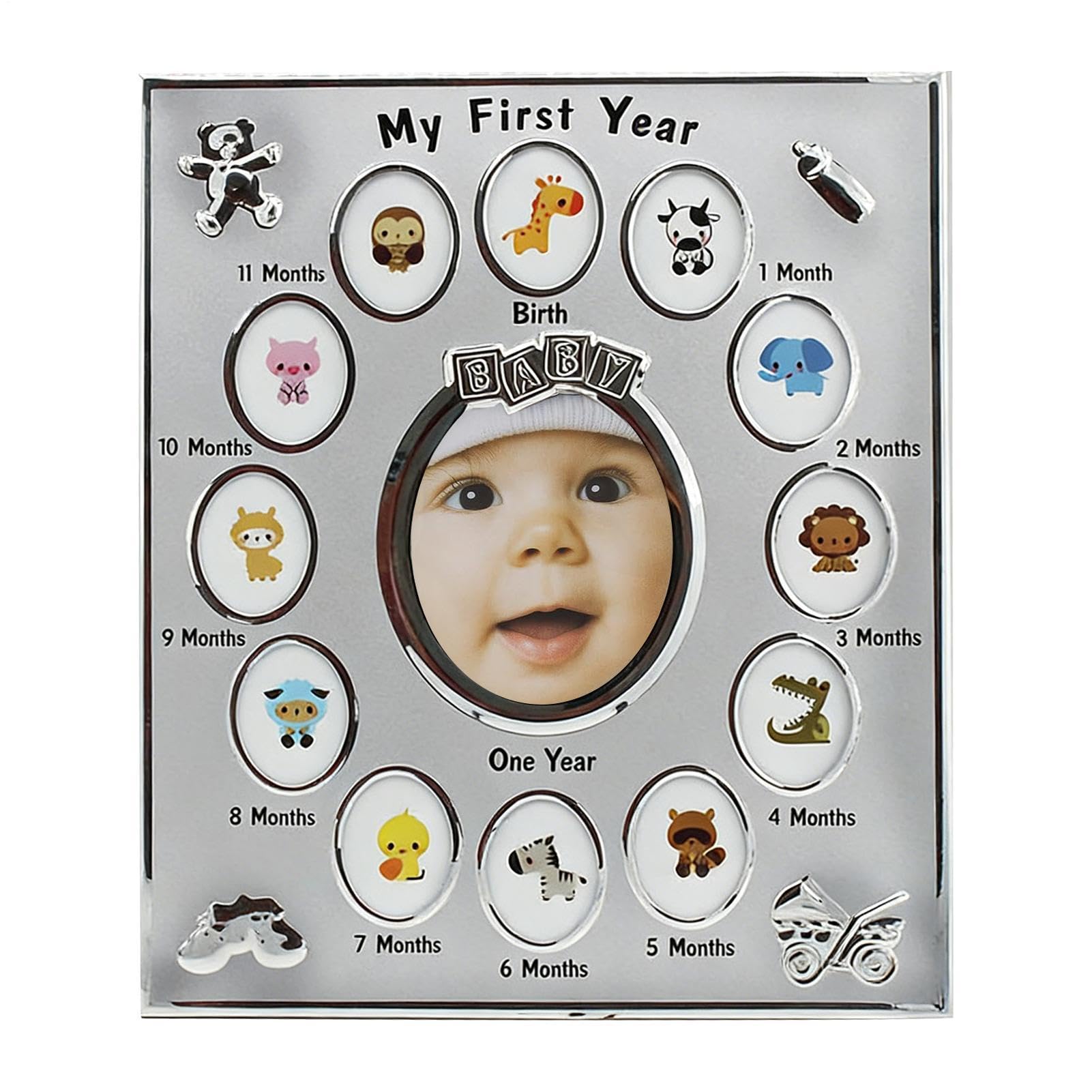Cadre commémoratif pour portrait de famille, souvenir annuel en aluminium poli