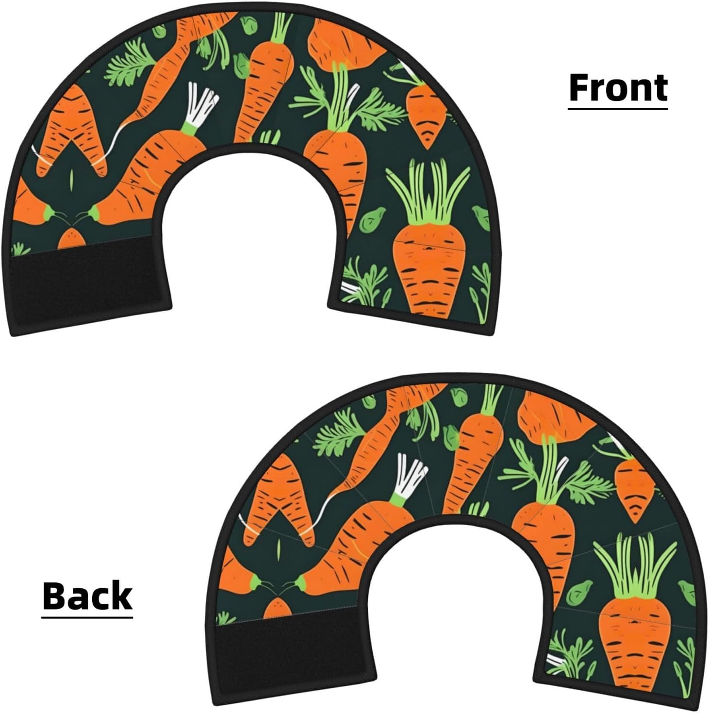 Happy Carrot Seamless Pattern Print Cat Cone Collar, Adjustable Elizabethan Collar, Soft Dog Recovery Collars, for Small Large Cats