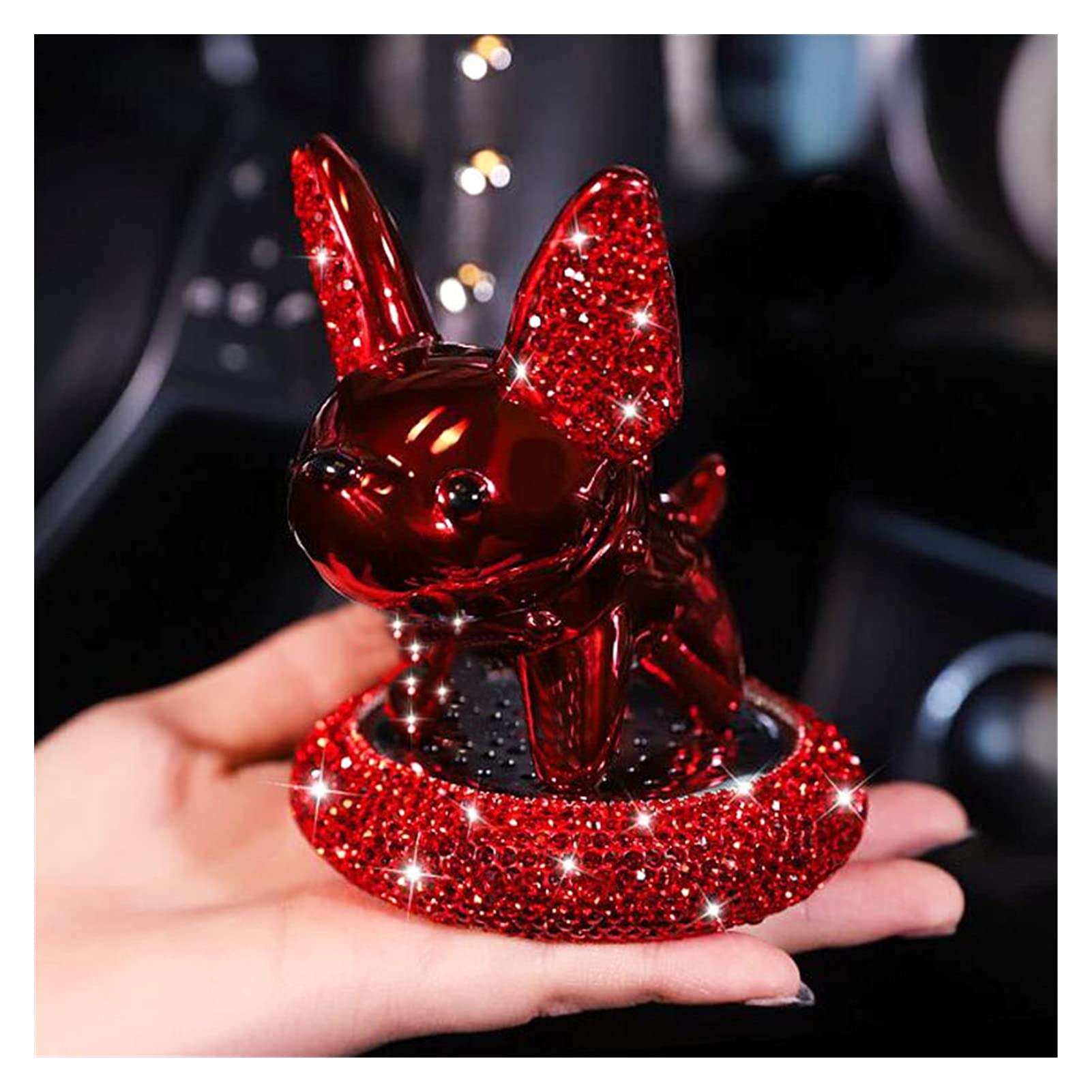 Persönlichkeit Auto Innendekoration Ornamente Cartoon Netter Haustier Glücklicher Hund Auto Parfüm Diamond In-Car Center-Konsole-Zubehör (Color Name : A Black)