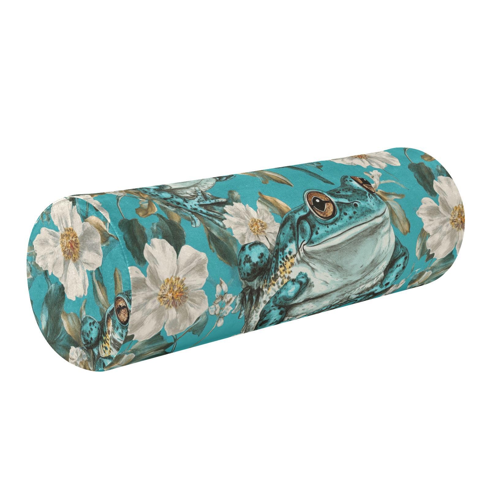 miaozhen Green Frog Cylinder Pillow Case Neck Roll Pillow Form almohada para cervicales y Cuello 5.5''x17''