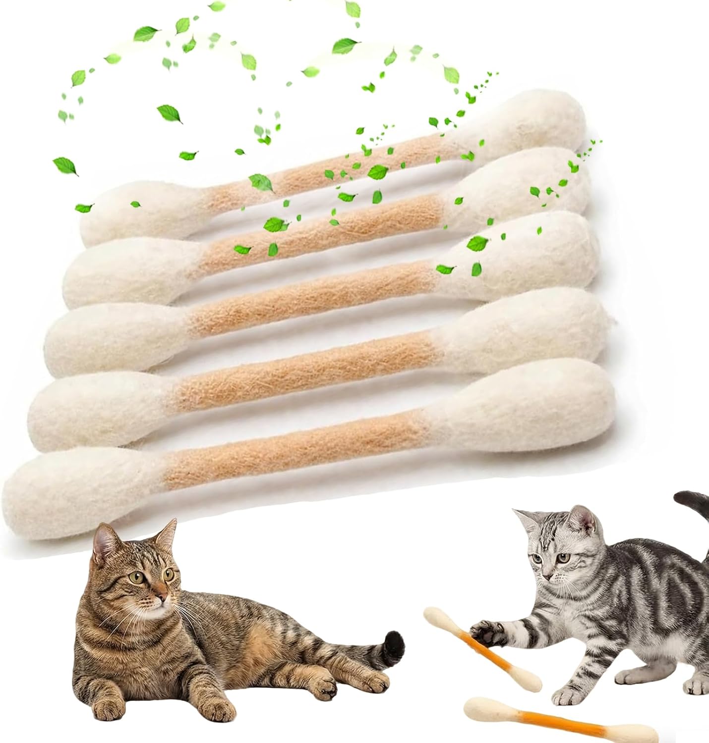 Giant Cotton Swabs Cat Toys with Catnip 6 Pk (D)