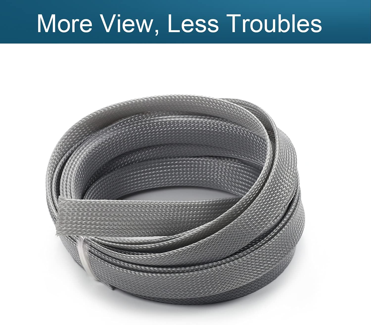 Othmro 5m/16.4ft PET Expandable Braid Cable Sleeving Flexible Wire Mesh Sleeve Grey : Electronics