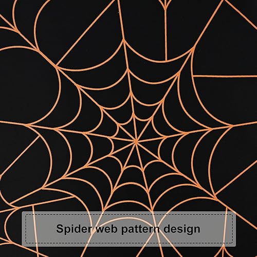 Miniatura 6 de Cortinas opacas de Halloween para sala de estar y dormitorio, cortina de ventana de tela de araña de 63 pulgadas de largo, 2 paneles de cortinas con