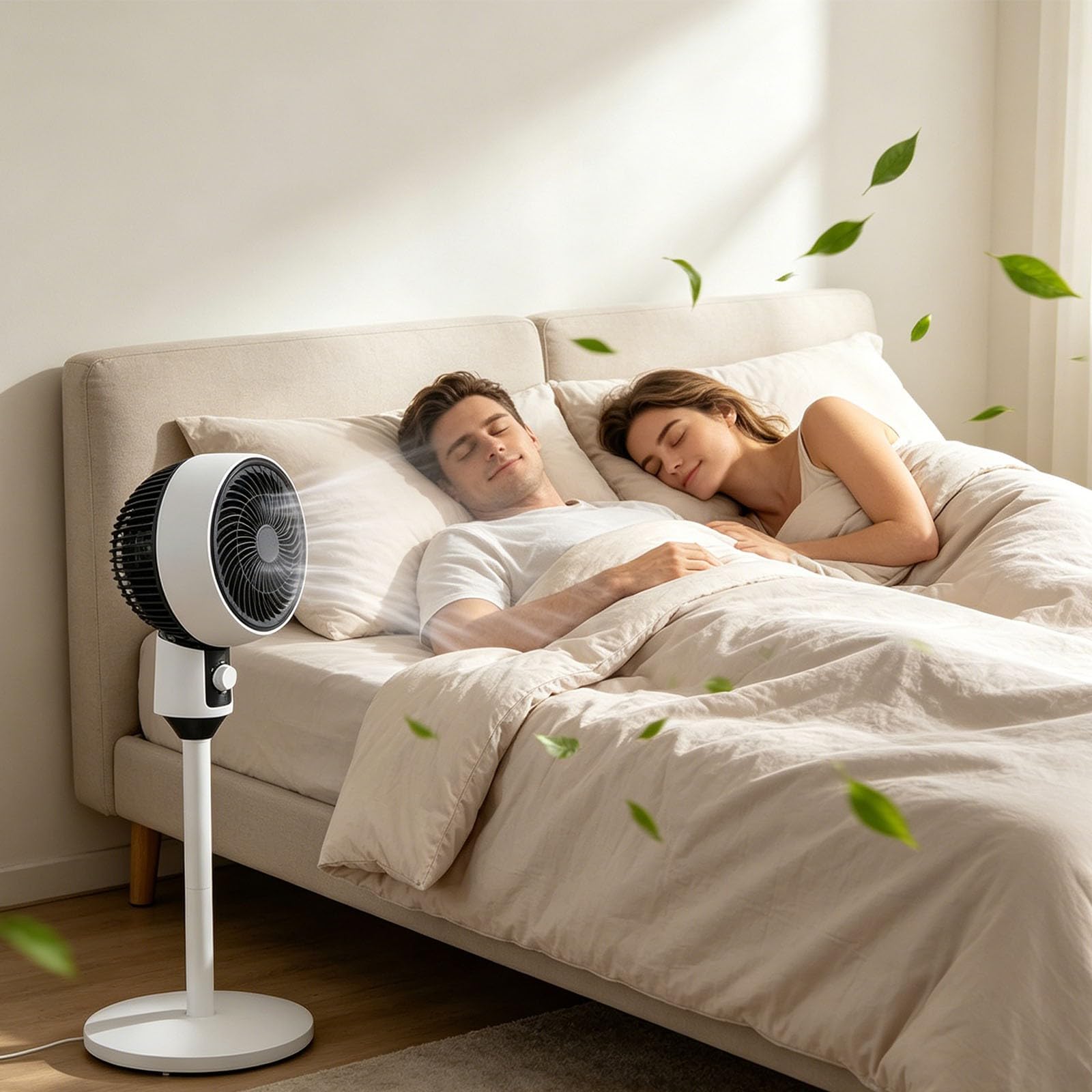 Ventilatore USB portatile in piedi regolabile in altezza circolazione dell'aria silenziosa per casa, camera da letto, scrivania, spazio di lavoro con testa oscillante, impostazioni di velocità