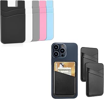 Senose Phone Wallet, Premium Leather Phone Wallet Stick on, Stronger Adhesive Credit Card Holder for Back of Phone Case