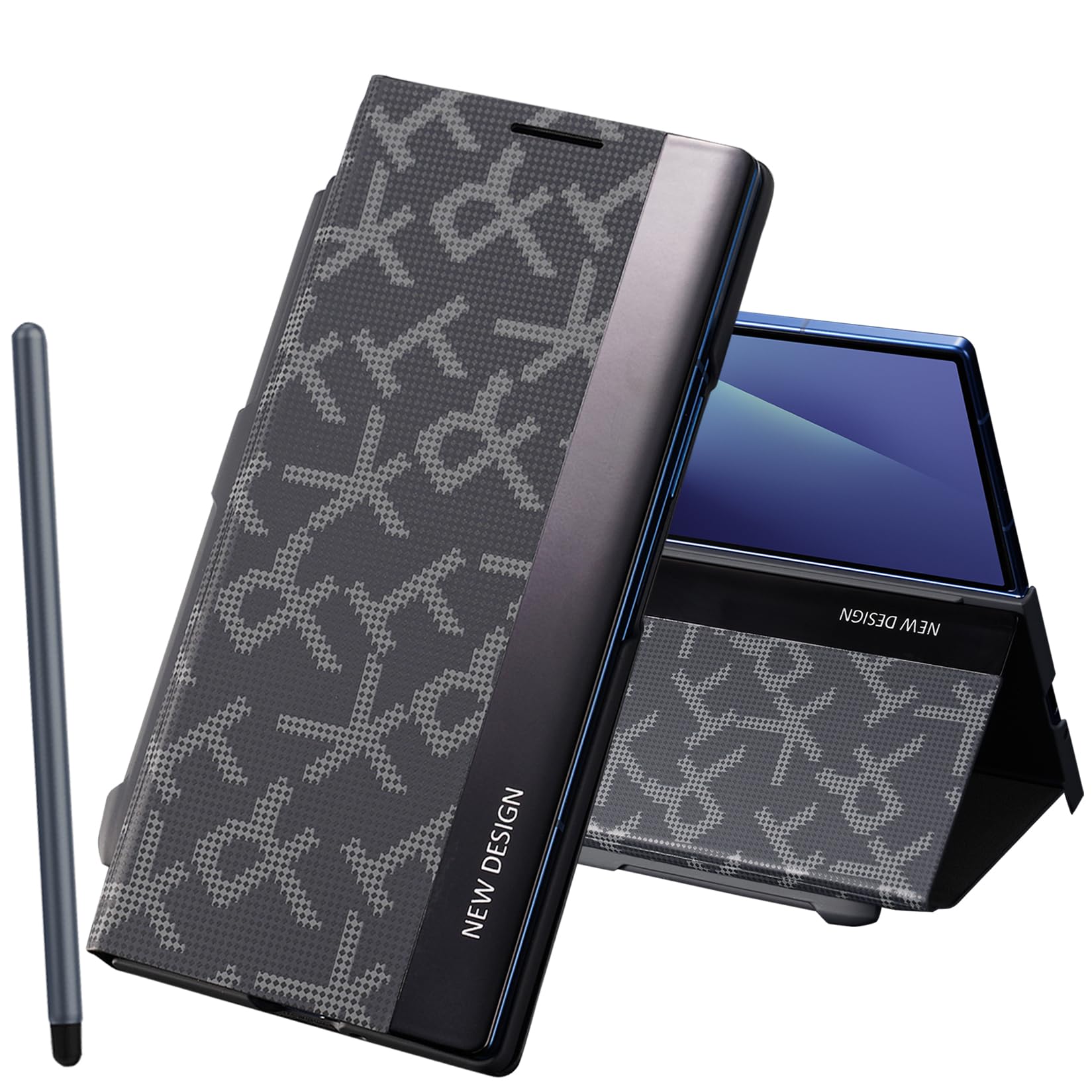 Coque Z Fold6 avec Emplacement Stylo S - Étui Cuir avec Support Intégré