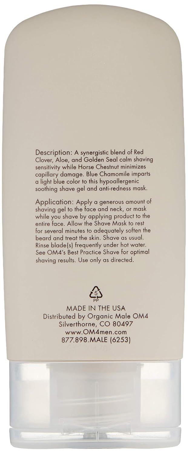 Organic Male OM4: Sensitive Shave Mask: Soothing Sensitivity Relief Gel - Calming and Soothing Shave Cream and Mask to hydrate and protect the skin - Image 5