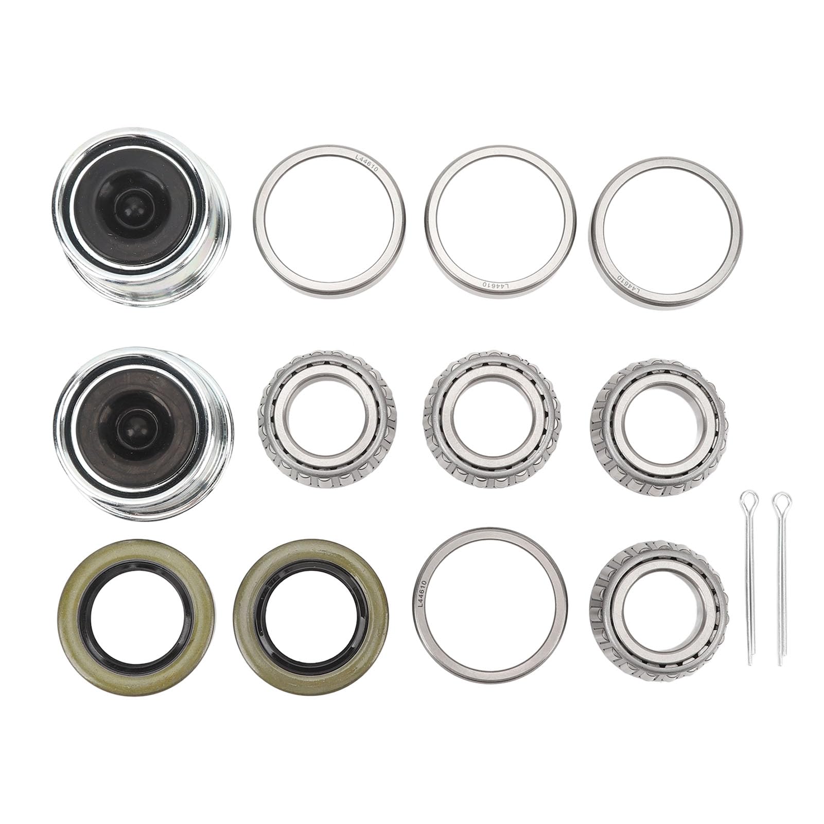 Trailer Wheel Hub Bearings Kit, 12192TB Trailer Grease Seals Dust Cover and Cotter Pin, for 1 Inch 2000 to 2200 LB Boat Trailer Axle, 2 Set