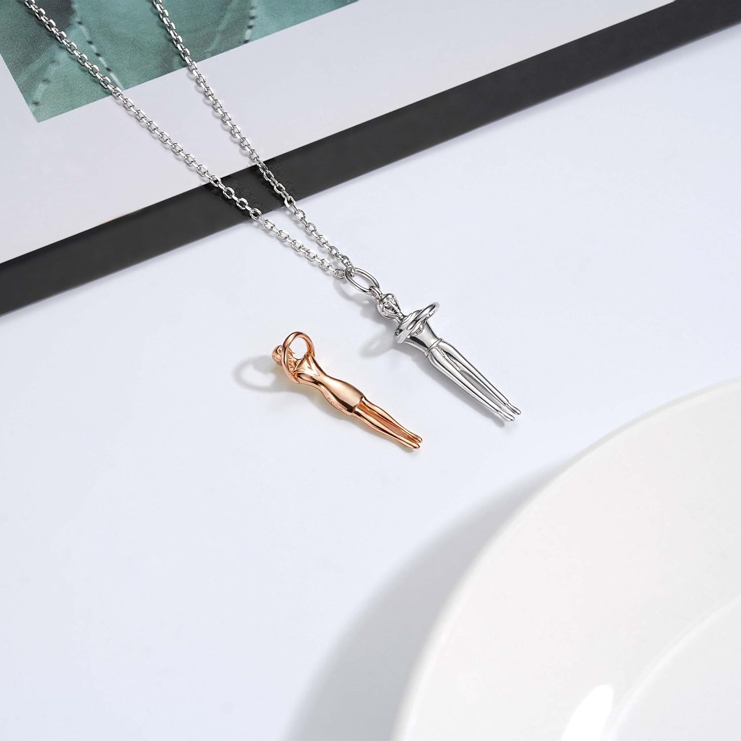 Valentine's Day Gift Necklaces for Women Hug Necklace for Couples: Sterling Silver Hugging Necklaces for Boyfriend Girlfriend Embrace Pendant Necklace - Christmas Jewelry Gifts for Lovers