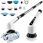 Bomves Electric Spin Scrubber, Cordless Cleaning Brush Scrubber for Home, 8 Replaceable Brush Heads-90Mins Work Time, 3 Adjustable Size, 2 Speeds for Bathroom Shower Bathtub Glass Car