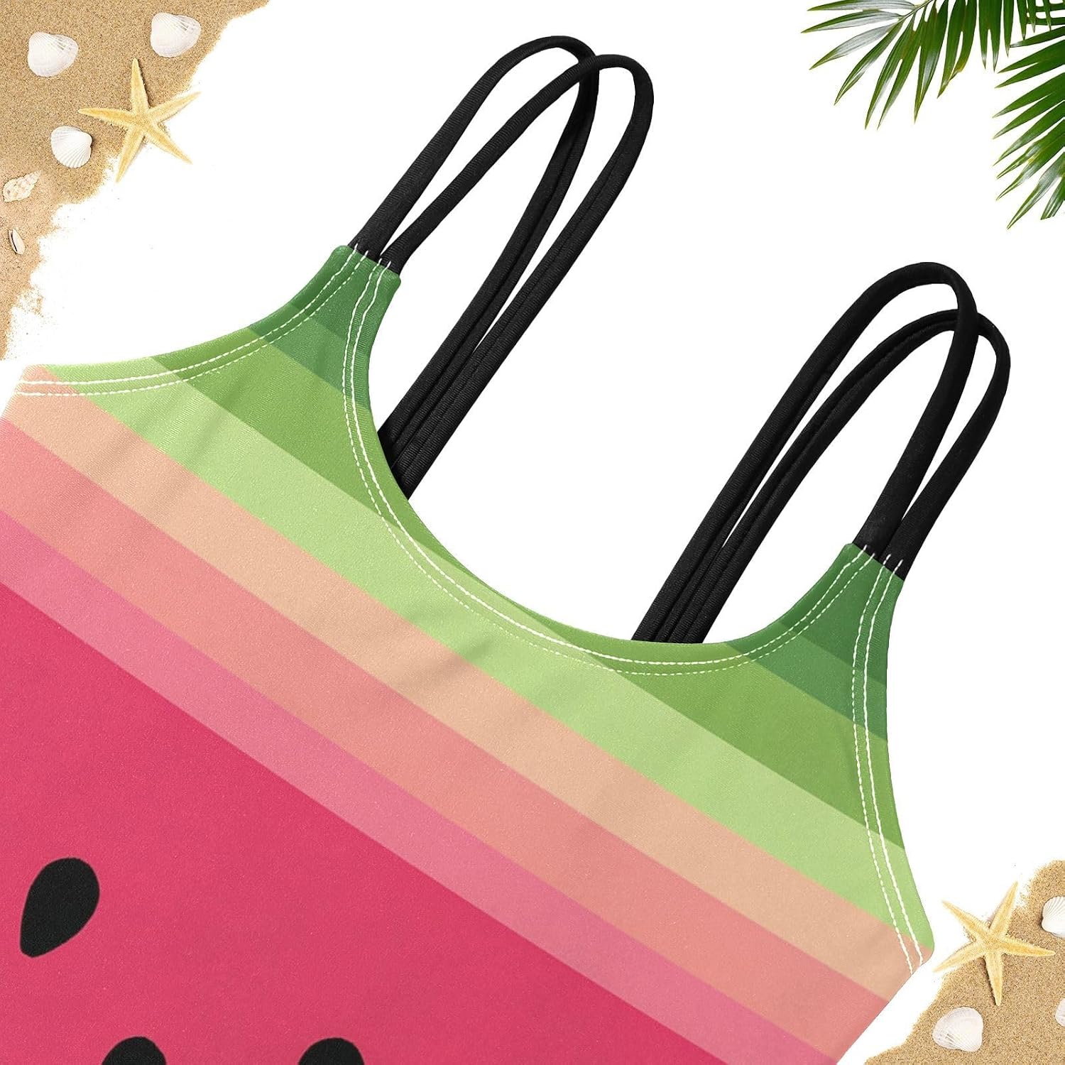 visesunny Girls Two Piece Swimsuits Watermelon Stripes Girl's Bikini Sets Bathing Suits for Girls Size 5-12Y